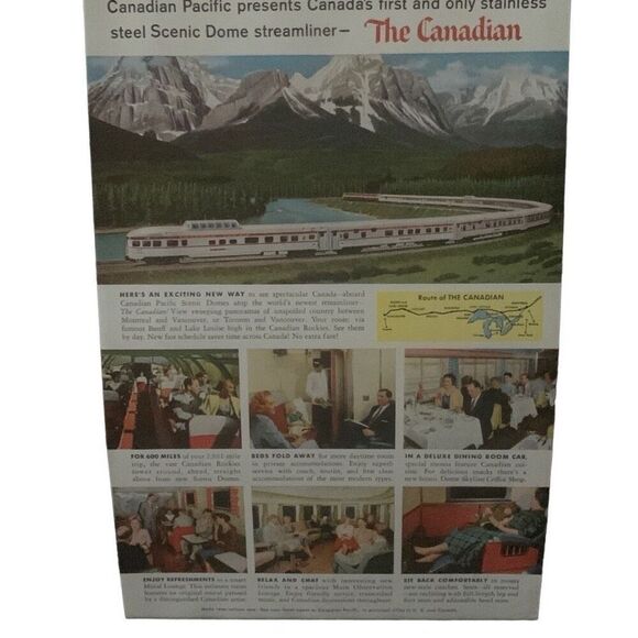 Vintage 1955 Canadian Pacific Presents The Canadian Ad Advertisement - Picture 1 of 4